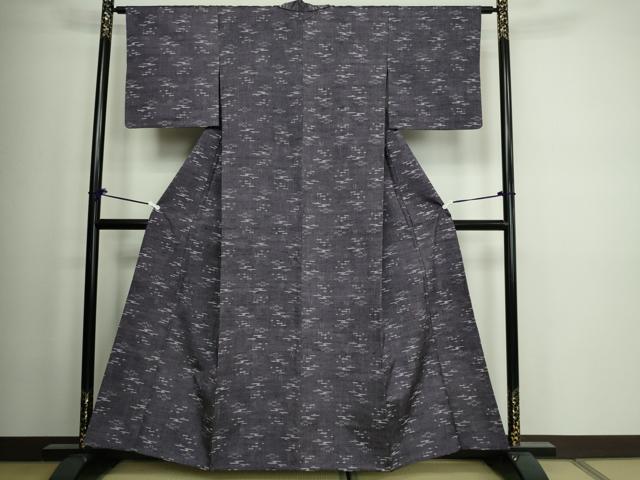 平和屋着物▽上質な紬　単衣　霞文　正絹　逸品　DAAW9218sf