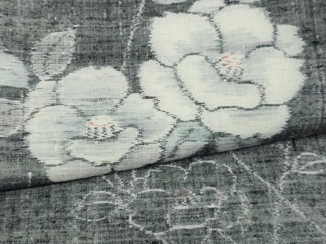 平和屋着物▽上質な紬 単衣 枝花文 正絹 逸品 DAAW9220sf