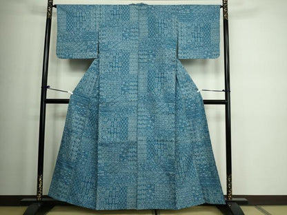 平和屋着物▽上質な紬 単衣 草花文 正絹 逸品 DAAW9221sf