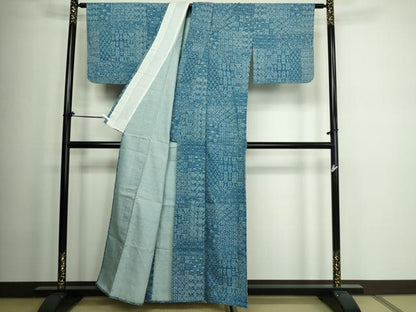 平和屋着物▽上質な紬 単衣 草花文 正絹 逸品 DAAW9221sf