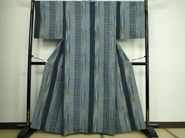平和屋着物▽上質な紬 単衣 間道 正絹 逸品 DAAW9222sf
