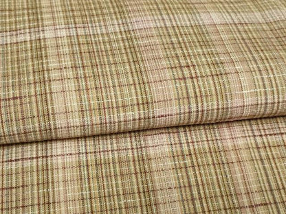 平和屋着物▽上質な紬 単衣 格子 正絹 逸品 DAAW9226sf