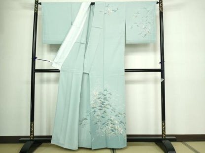 平和屋着物▽訪問着 単衣 花松文 正絹 逸品 DAAW9233sf