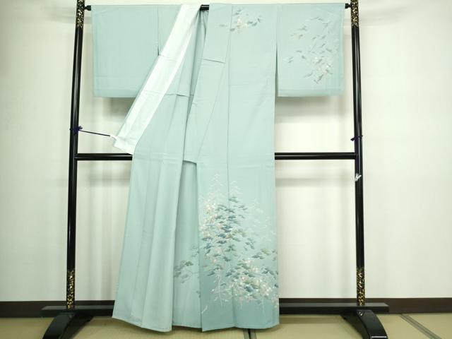 平和屋着物▽訪問着 単衣 花松文 正絹 逸品 DAAW9233sf