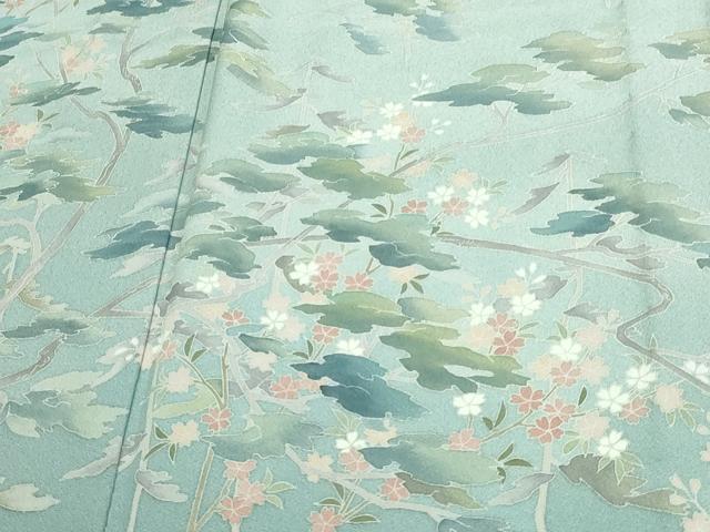 平和屋着物▽訪問着 単衣 花松文 正絹 逸品 DAAW9233sf