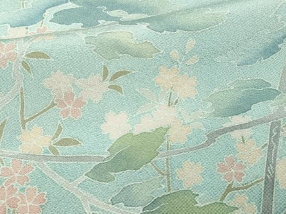 平和屋着物▽訪問着 単衣 花松文 正絹 逸品 DAAW9233sf