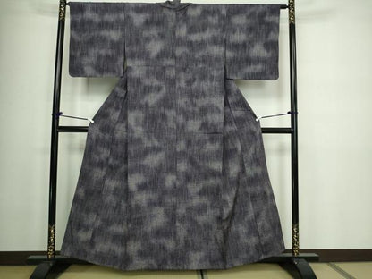平和屋着物▽上質な紬　単衣　霞文　正絹　逸品　DAAW9236sf