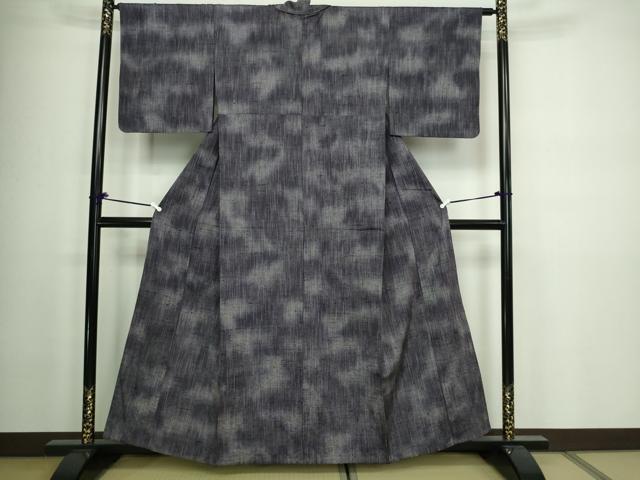 平和屋着物▽上質な紬　単衣　霞文　正絹　逸品　DAAW9236sf