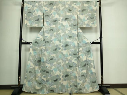 平和屋着物▽上質な小紋 単衣 舞花文 正絹 逸品 未使用 DAAW9239sf
