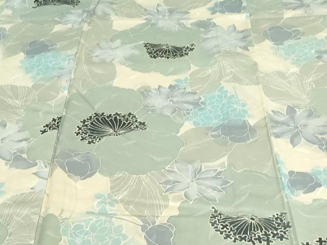 平和屋着物▽上質な小紋 単衣 舞花文 正絹 逸品 未使用 DAAW9239sf