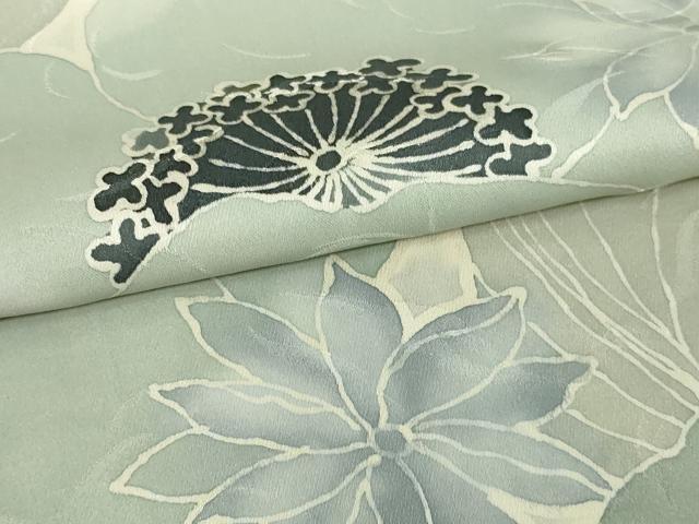 平和屋着物▽上質な小紋 単衣 舞花文 正絹 逸品 未使用 DAAW9239sf