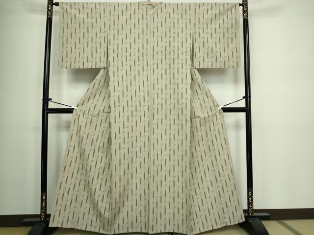 平和屋着物▽上質な紬 単衣 間道 正絹 逸品 DAAW9240sf