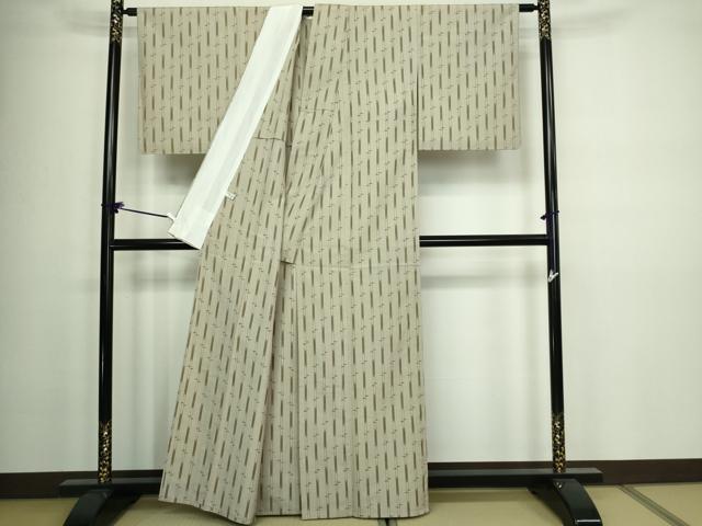 平和屋着物▽上質な紬 単衣 間道 正絹 逸品 DAAW9240sf