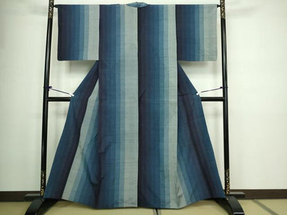 平和屋着物▽上質な紬 単衣 間道 正絹 逸品 DAAW9241sf