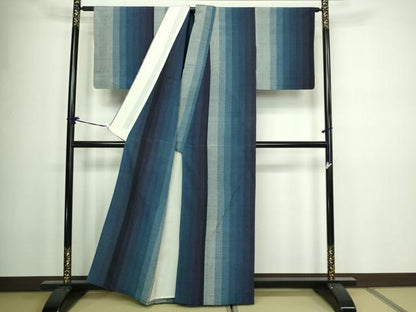 平和屋着物▽上質な紬 単衣 間道 正絹 逸品 DAAW9241sf