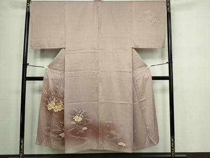平和屋着物▽男性 単衣 風景文 暈し染め 正絹 逸品 DAAW9242sf