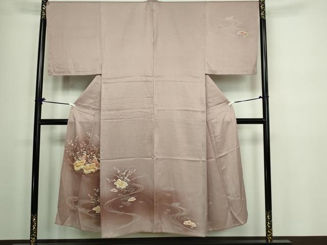 平和屋着物▽男性 単衣 風景文 暈し染め 正絹 逸品 DAAW9242sf