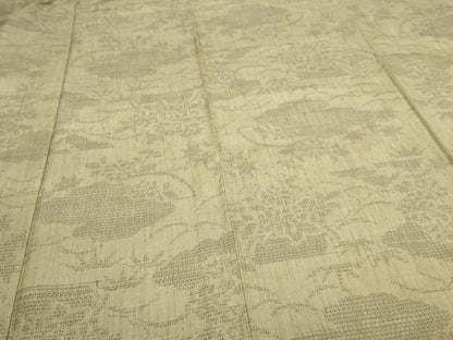 平和屋着物▽結城紬 単衣 草花文 正絹 逸品 DAAW9245sf