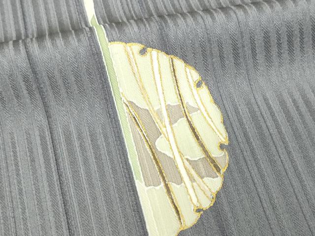 平和屋着物▽銀座きしや 訪問着 単衣 駒刺繍 承華縮緬 抽象文様 伊と考 金彩 反端付き 正絹 逸品 DAAW9247sf