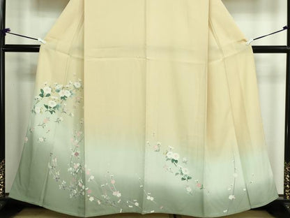平和屋着物▽訪問着 単衣 枝花文 暈し染め 正絹 逸品 DAAW9248sf