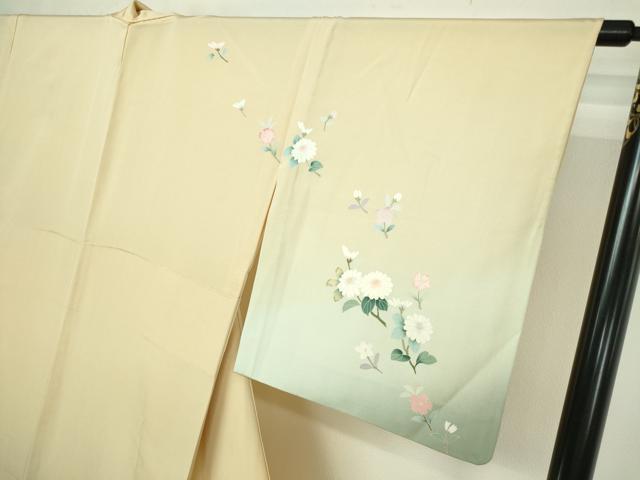 平和屋着物▽訪問着 単衣 枝花文 暈し染め 正絹 逸品 DAAW9248sf