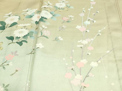 平和屋着物▽訪問着 単衣 枝花文 暈し染め 正絹 逸品 DAAW9248sf