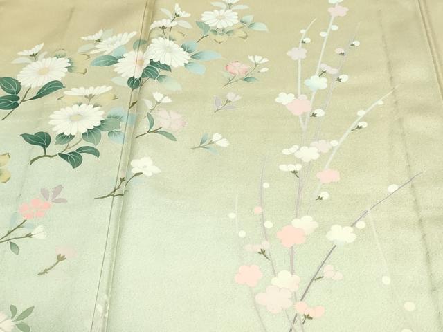 平和屋着物▽訪問着 単衣 枝花文 暈し染め 正絹 逸品 DAAW9248sf