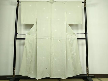 平和屋着物▽上質な小紋 単衣 草花文 暈し染め 正絹 逸品 DAAW9250sf