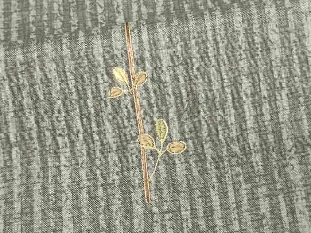平和屋着物▽訪問着 本場染大島紬 単衣 刺繍 枝花文 正絹 逸品 DAAW9251sf