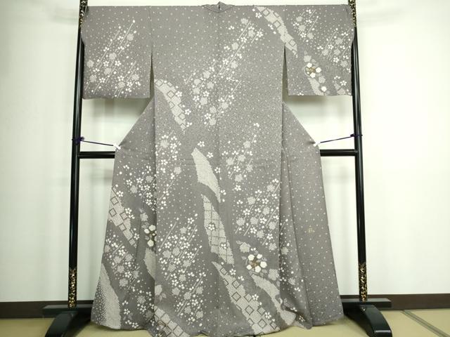 平和屋着物▽訪問着 単衣 絞り 舞花文 金彩 正絹 逸品 DAAW9253sf