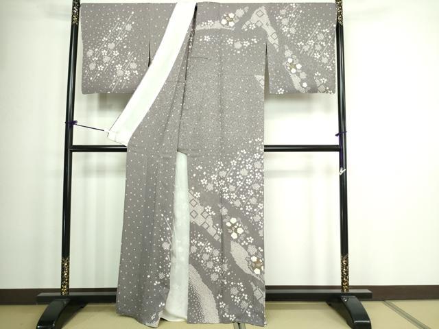 平和屋着物▽訪問着 単衣 絞り 舞花文 金彩 正絹 逸品 DAAW9253sf
