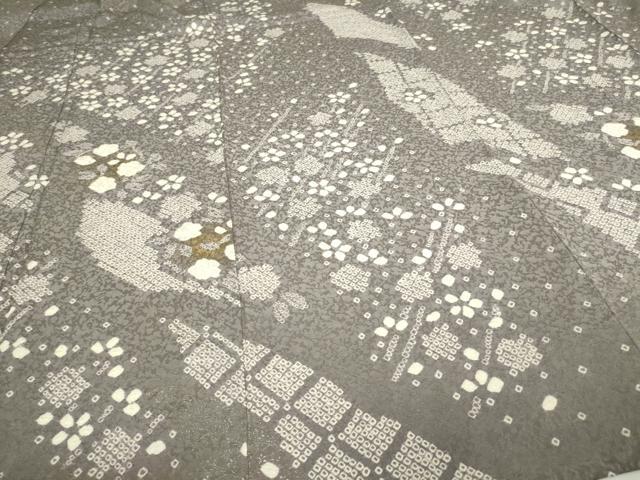 平和屋着物▽訪問着 単衣 絞り 舞花文 金彩 正絹 逸品 DAAW9253sf