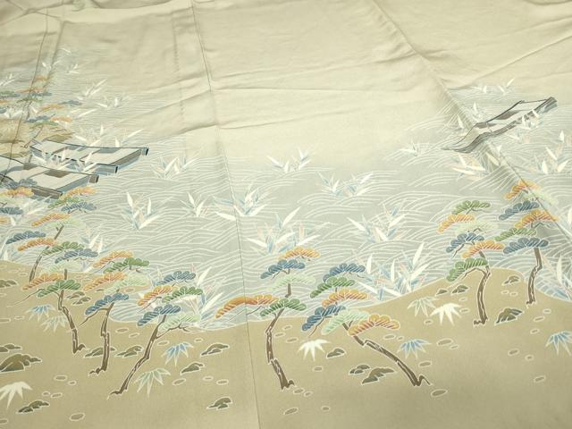 平和屋着物▽訪問着 単衣 作家物 風景文 暈し染め 正絹 逸品 DAAW9254sf