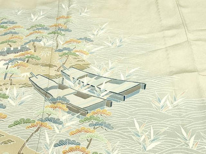 平和屋着物▽訪問着 単衣 作家物 風景文 暈し染め 正絹 逸品 DAAW9254sf