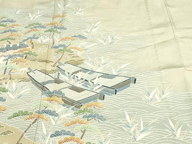 平和屋着物▽訪問着 単衣 作家物 風景文 暈し染め 正絹 逸品 DAAW9254sf
