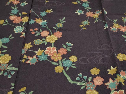 平和屋着物▽上質な小紋 単衣 枝花文 正絹 逸品 未使用 DAAW9255sf