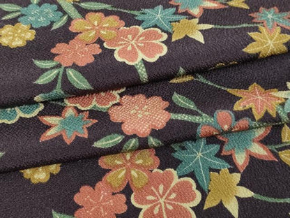 平和屋着物▽上質な小紋 単衣 枝花文 正絹 逸品 未使用 DAAW9255sf