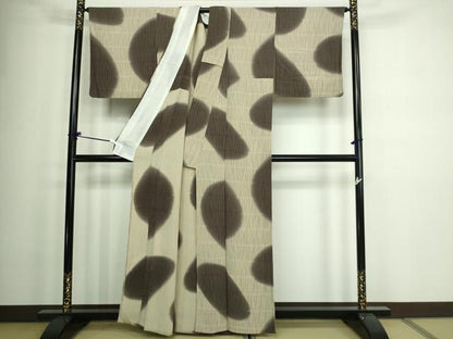 平和屋着物▽上質な小紋 単衣 霞文 暈し染め 正絹 逸品 DAAW9256sf
