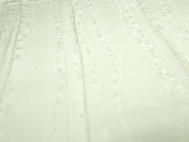 平和屋着物▽上質な色無地 単衣 笹竹地紋 生成り色 正絹 逸品 DAAW9258sf
