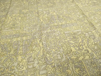 平和屋着物▽上質な紬 単衣 更紗花文 正絹 逸品 DAAW9260sf