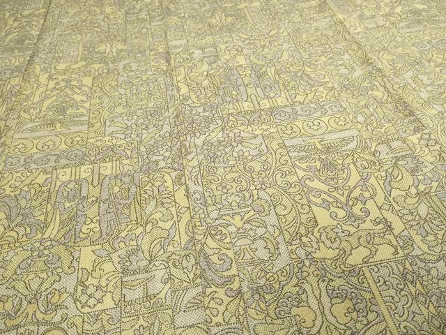 平和屋着物▽上質な紬 単衣 更紗花文 正絹 逸品 DAAW9260sf