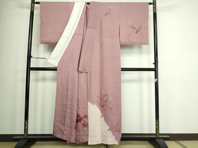 平和屋着物▽訪問着 単衣 絞り 草花文 正絹 逸品 DAAW9261sf