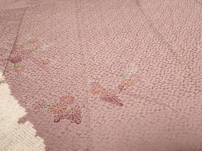 平和屋着物▽訪問着 単衣 絞り 草花文 正絹 逸品 DAAW9261sf