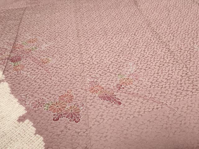 平和屋着物▽訪問着 単衣 絞り 草花文 正絹 逸品 DAAW9261sf