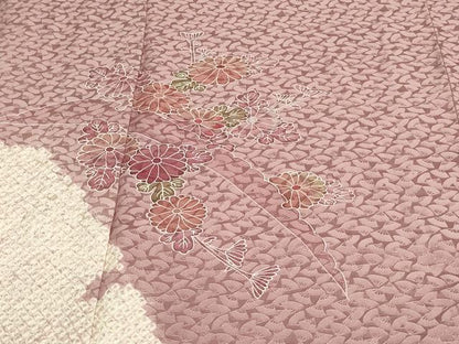 平和屋着物▽訪問着 単衣 絞り 草花文 正絹 逸品 DAAW9261sf