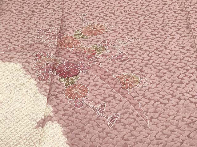 平和屋着物▽訪問着 単衣 絞り 草花文 正絹 逸品 DAAW9261sf