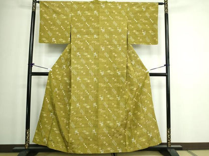 平和屋着物▽上質な紬　単衣　吉祥文　正絹　逸品　DAAW9263sf