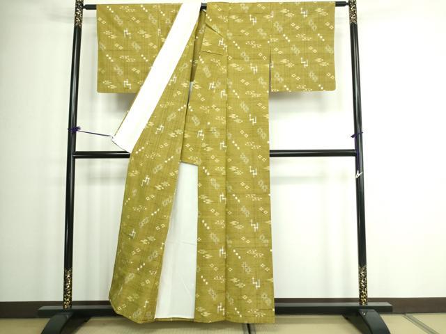 平和屋着物▽上質な紬　単衣　吉祥文　正絹　逸品　DAAW9263sf