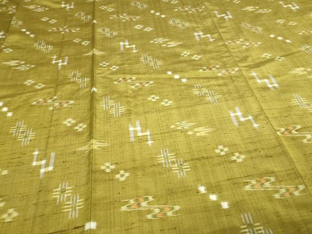 平和屋着物▽上質な紬　単衣　吉祥文　正絹　逸品　DAAW9263sf