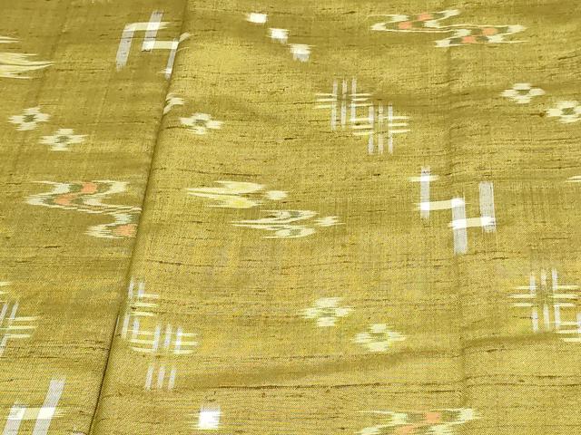 平和屋着物▽上質な紬　単衣　吉祥文　正絹　逸品　DAAW9263sf